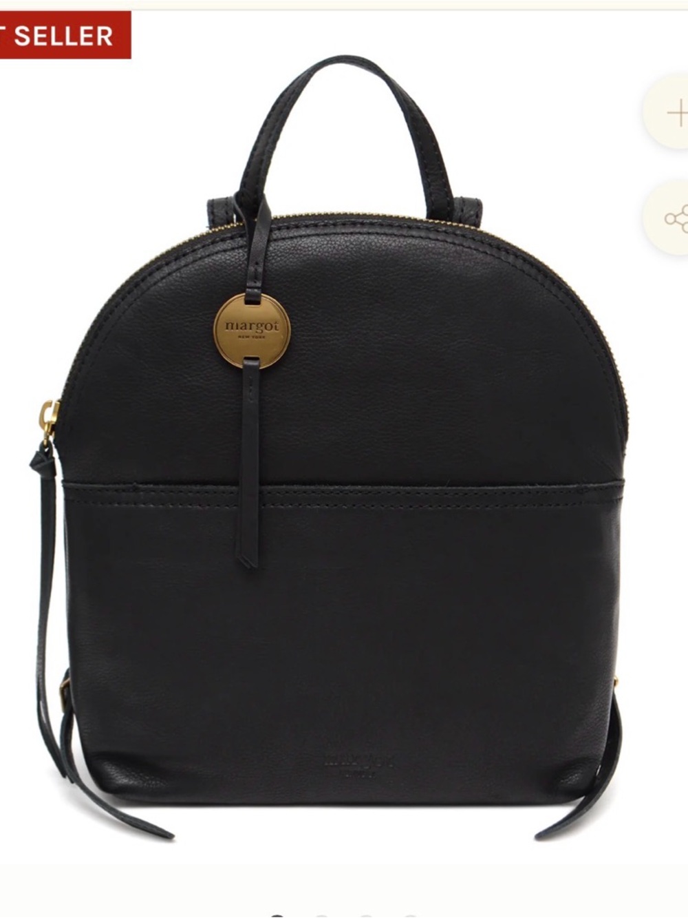 Margot Black Leather Camilla backpack - Women's Bag